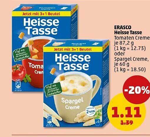 ERASCO Heisse Tasse - Tomaten Creme und Spargel Creme