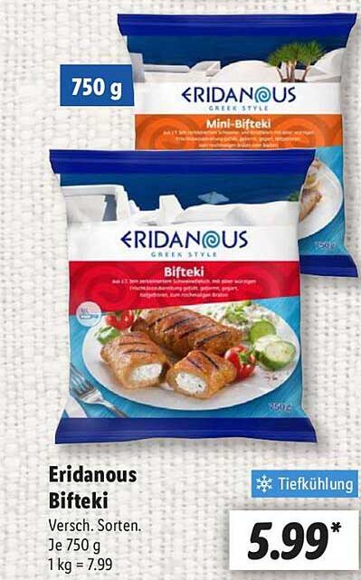 Eridanous Bifteki 750 g - Verschiedene Sorten