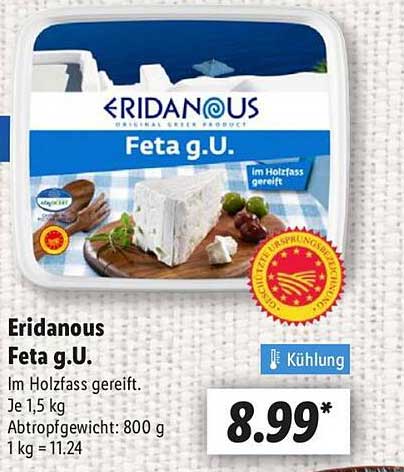 Eridanous Feta g.U. im Holzfass gereift 1,5 kg
