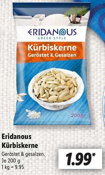 Eridanous Kürbiskerne geröstet & gesalzen 200 g