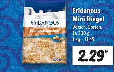 Eridanous Mini Riegel - Erdnusshäppchen 200 g