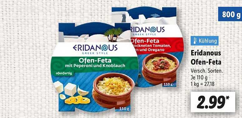 Eridanous Ofen-Feta mit Peperoni und Knoblauch