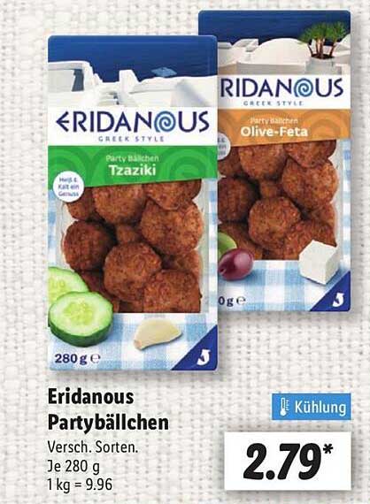 Eridanous Partybällchen 280 g - Versch. Sorten