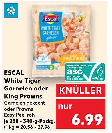 ESCAL White Tiger Garnelen oder King Prawns