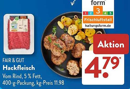 FAIR & GUT Hackfleisch vom Rind, 5 % Fett, 400-g-Packung
