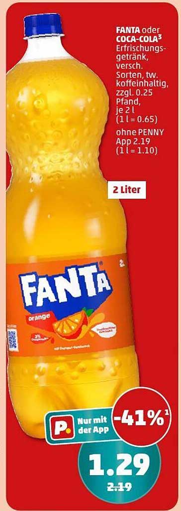 FANTA oder COCA-COLA 2 Liter - Erfrischungsgetränk