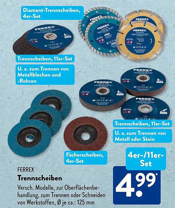 FERREX Trennscheiben, 4er-Set & 11er-Set