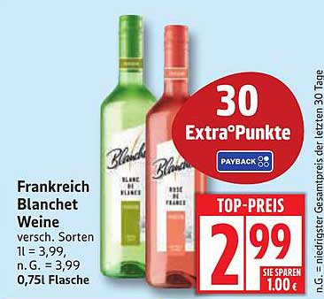 Frankreich Blanchet Weine 0,75L Flasche, verschiedene Sorten
