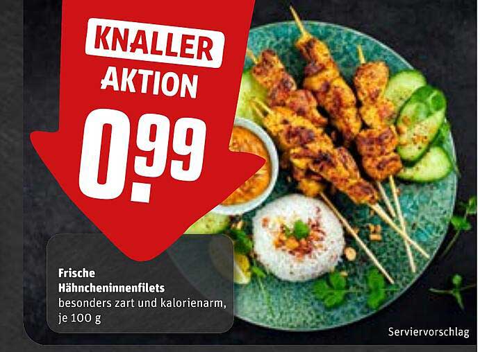 Frische Hähncheninnenfilets besonders zart und kalorienarm, je 100 g