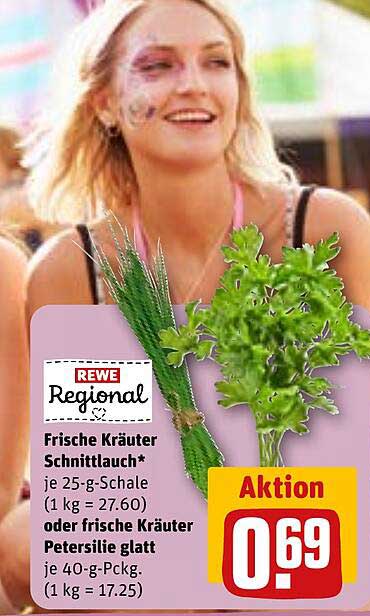 Frische Kräuter Schnittlauch* je 25-g-Schale oder frische Kräuter Petersilie glatt je 40-g-Pckg.