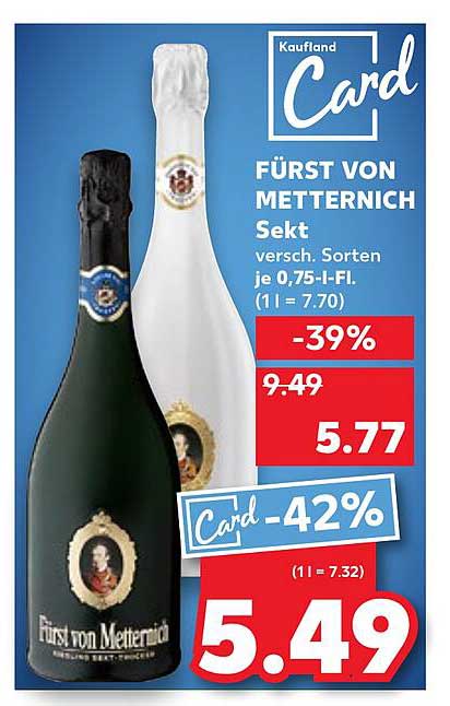 FÜRST VON METTERNICH Sekt - verschiedene Sorten je 0,75l