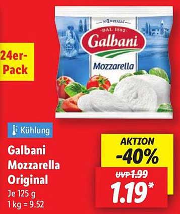 Galbani Mozzarella Original 125 g - Aktion 40% Rabatt