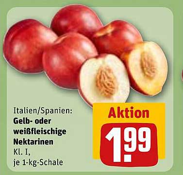 Gelb- oder weißfleischige Nektarinen Kl. I, je 1-kg-Schale