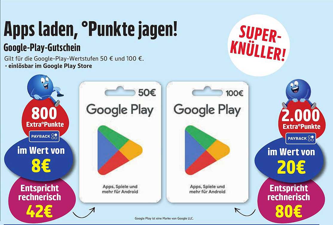 Google-Play-Gutschein – Apps laden, Punkte jagen!