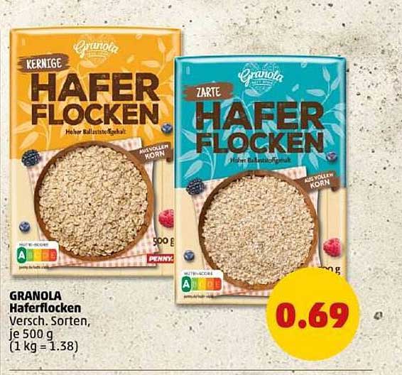 GRANOLA Haferflocken - verschiedene Sorten, je 500 g