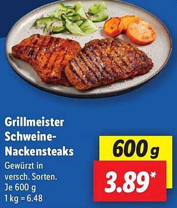 Grillmeister Schweine-Nackensteaks 600 g