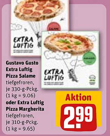Gustavo Gusto Extra Luftig Pizza Salame oder Pizza Margherita