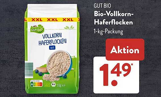 GUT BIO Bio-Vollkorn-Haferflocken 1-kg-Packung