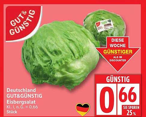 GUT&GÜNSTIG Eisbergsalat - Frische aus Deutschland