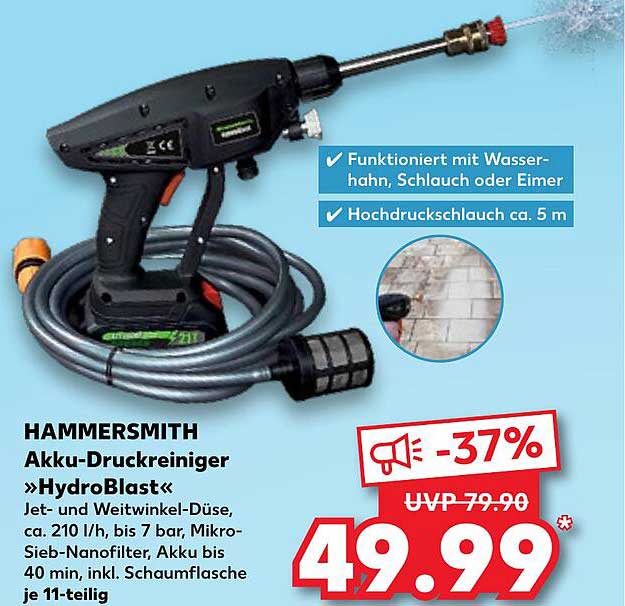 HAMMERSMITH Akku-Druckreiniger »HydroBlast«