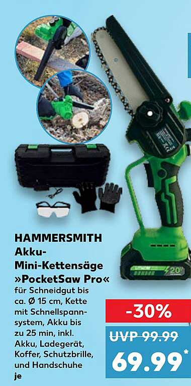 HAMMERSMITH Akku-Mini-Kettensäge »PocketSaw Pro«