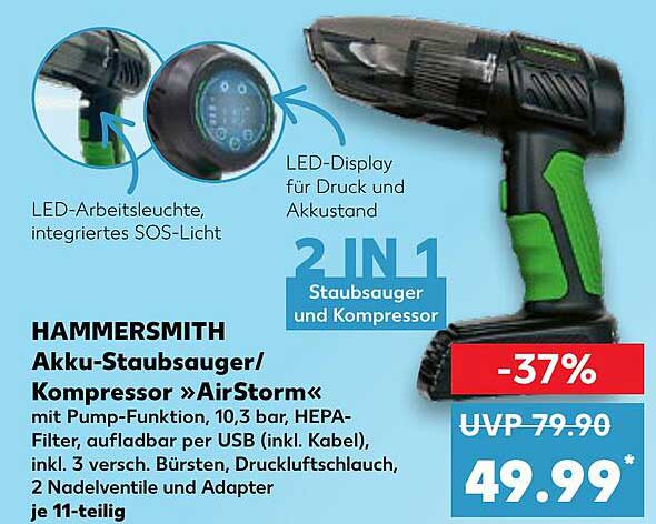 HAMMERSMITH Akku-Staubsauger/ Kompressor »AirStorm«