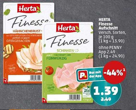 HERTA Finesse Aufschnitt Verschiedene Sorten, je 100 g