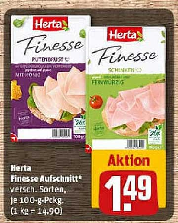 Herta Finesse Aufschnitt – verschiedene Sorten, je 100-g-Packung
