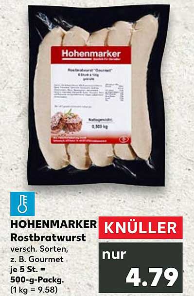 HOHENMARKER Rostbratwurst 500 g