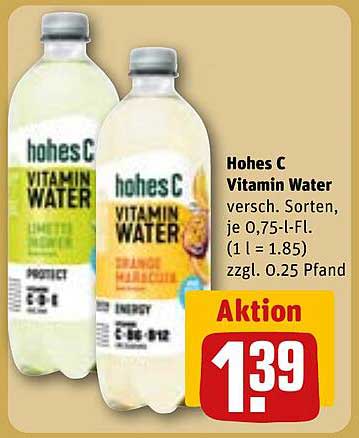 Hohes C Vitamin Water - Verschiedene Sorten