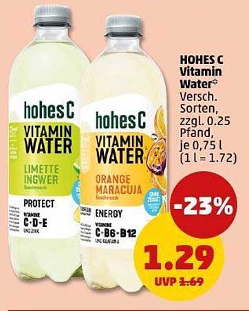HOHES C Vitamin Water - Verschiedene Sorten