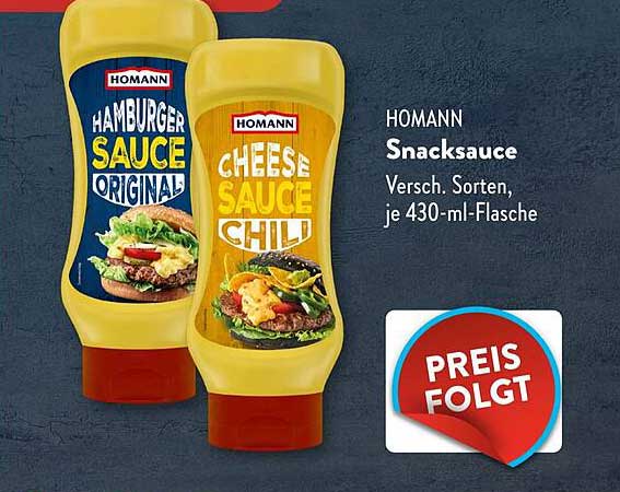 Homann Snacksoße - Verschiedene Sorten, je 430-ml-Flasche