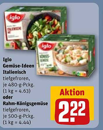 Iglo Gemüse-Ideen Italienisch oder Rahm-Königsgemüse tiefgefroren