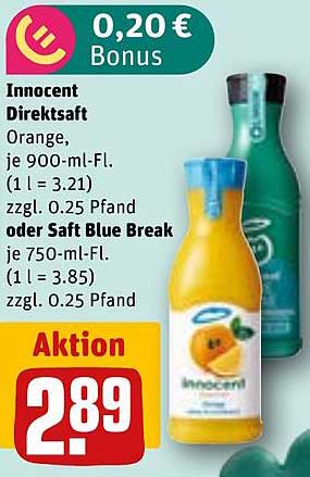 Innocent Direktsaft Orange 900 ml - Aktion für 2,89 €