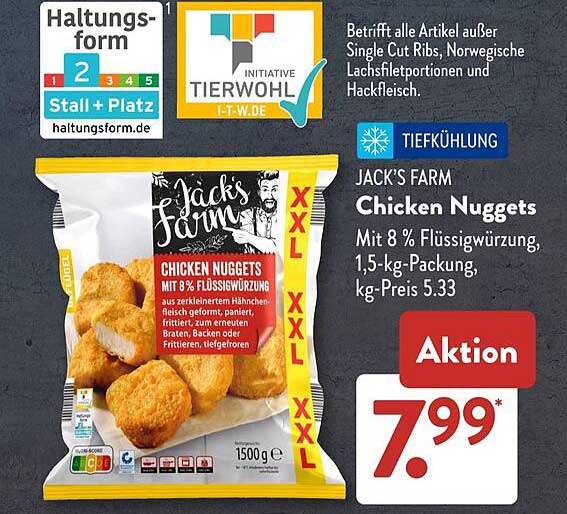 JACK'S FARM Chicken Nuggets 1,5 kg