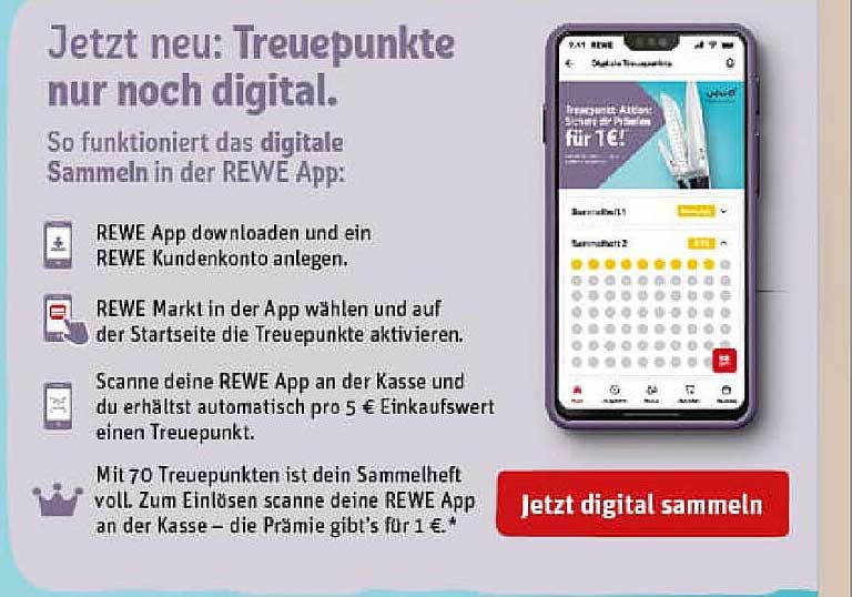 Jetzt neu: Treuepunkte nur noch digital.