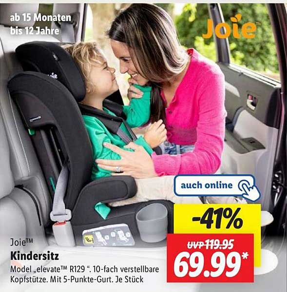 Joie™ Kindersitz - elevate™ R129 mit 10-fach verstellbarer Kopfstütze