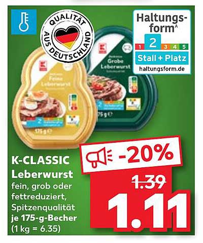 K-CLASSIC Leberwurst fein, grob oder fettreduziert