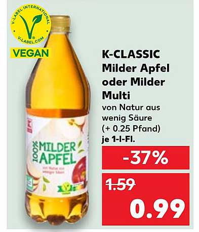 K-CLASSIC Milder Apfel oder Milder Multi 1L