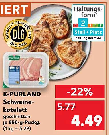K-Purland Schweinekotelett 850-g-Packung