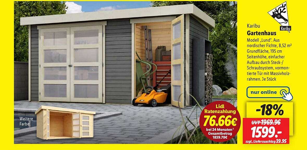 Karibu Gartenhaus Modell "Lund"
