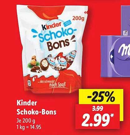 Kinder Schoko-Bons 200 g - Jetzt nur 2,99 €!
