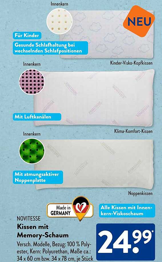 Kissen mit Memory-Schaum