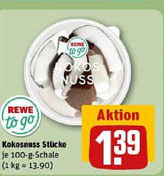 Kokosnuss Stücke je 100-g-Schale