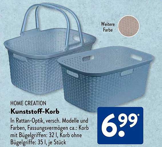 Kunststoff-Korb in Rattan-Optik