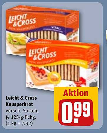 Leicht & Cross Knusperbrot, verschiedene Sorten, je 125-g-Pack