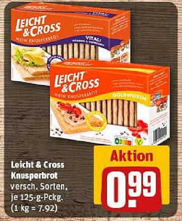 Leicht & Cross Knusperbrot, verschiedene Sorten, je 125-g-Pckg.