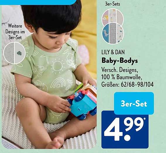 LILY & DAN Baby-Bodys 3er-Set