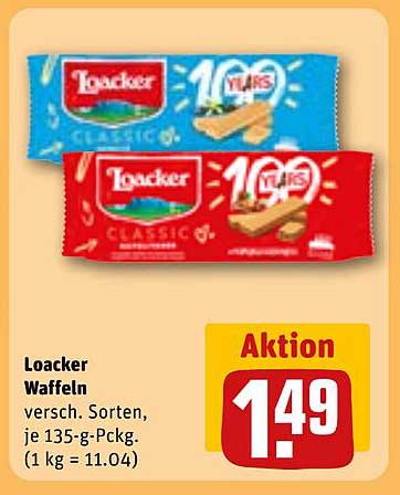 Loacker Waffeln, verschiedene Sorten, je 135-g-Packung