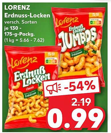 Lorenz Erdnuss-Locken, verschiedene Sorten, 130-175 g Packung